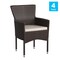Flash Furniture Espresso Wicker Patio Chairs & Cream Cushions, PK 4 4-TW-3WBE074-BR-GG - alternate 2